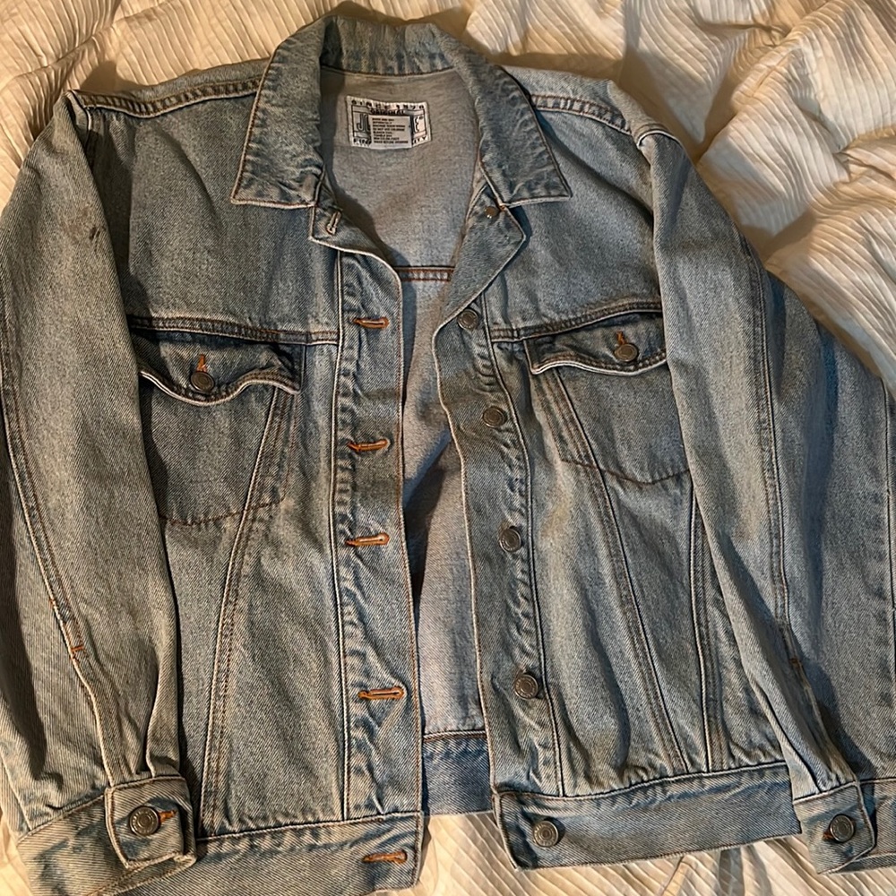 Painted thrifted/vintage jean jacket